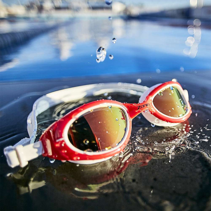 2022 Zone3 Attack Schwimmbrille Sa18gogat108 - Rot / Weiß